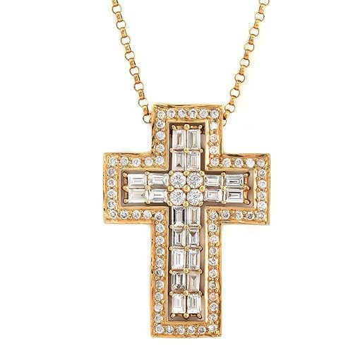 Silver Clear Crystal Cross Necklace - Mima's Of Warwick, LLC